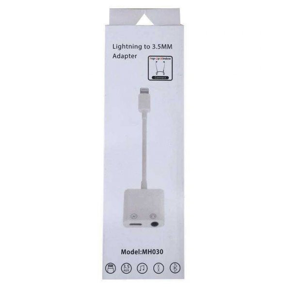 Powermaster J-008 iPhone Kablo Tip Şarj Lightning Kulaklık Çoklayıcı