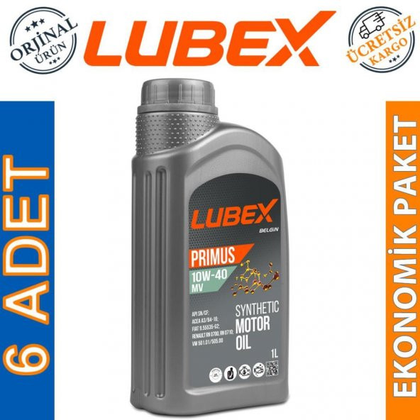 Lubex Primus MV 10W-40 1 Lt Sentetik Motor Yağı (12 Adet) ürün görseli