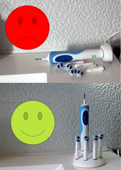 Byr OralB Braun elektrikli diş fırçası desteği (4 başlıklı versiyon) - Elektrikli diş fırçası desteği (Plastik Aparattır!!!) 3D - 3