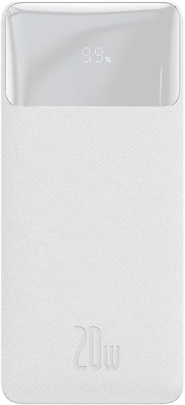 Baseus Bipow Dijital Ekranlı 20W 30.000 mAh Powerbank Beyaz