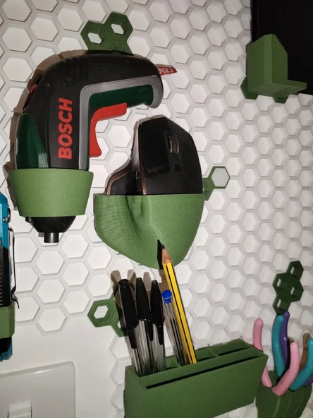 HSW Logitech MX Master 3 Fare Tutucusu Petek Depolama Duvarı - Küçük Hex (Plastik Aparattır!!!)