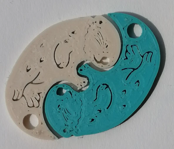 Byr sarılma su samuru - anahtarlık kolye (Plastik Aparattır!!!) 3D