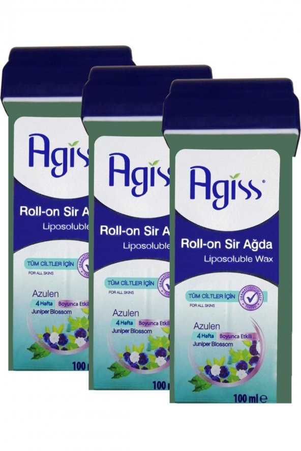 Agiss Roll-on Sir Ağda Azulen Tüm Ciltler 100 ml x 3 Adet