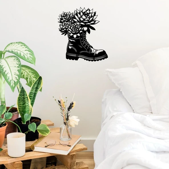 Byr Bir ayakkabı duvarı veya masa dekorasyonunda Houseleek / sempervivum (Plastik Aparattır!!!) 3D - 3