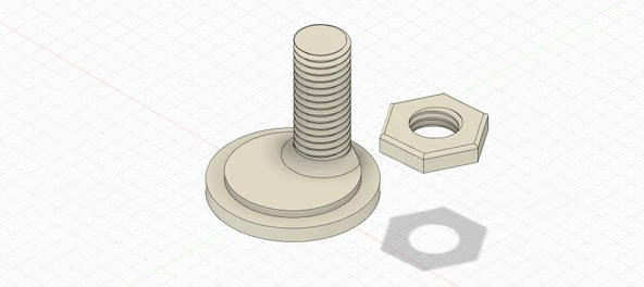 Byr Klozet kapağı için Eksantrik Somun ve Cıvata (Sadece Plastik Aparattır!!!) 3D - 4