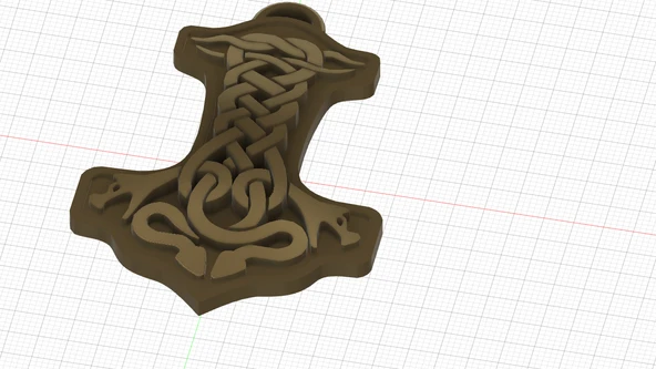 Byr Thor Celtic Çekiç Anahtarlık Kolye (Sadece Plastik Aparattır!!!) 3D - Resim 4