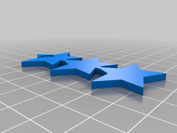 Byr Küpe Yıldızı üç büyük halka (Plastik Aparattır!!!) 3D - 3