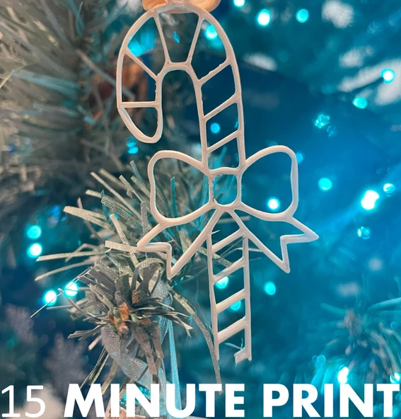 Byr KAMIŞ ŞEKER YILBAŞI AĞACI DEĞERLENDİRME DEKORASYONU (Plastik Aparattır!!!) 3D ürün görseli 1