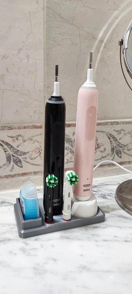 Byr Oral B İkili Diş Fırçası standı ve diş ipi (Sadece Plastik Aparattır!!!) 3D - Resim 4