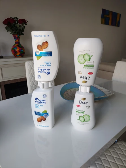 Byr Vücut Yıkama/Şampuan Şişesi Bağlantı Kapağı (Sadece Plastik Aparattır!!!) 3D