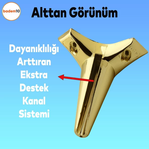 Aspen Lüks Mobilya Kanepe Koltuk Tv Ünitesi Konsol Ayağı Ayakları 20 Cm Gold Altın Plastik 4 Adet - 4