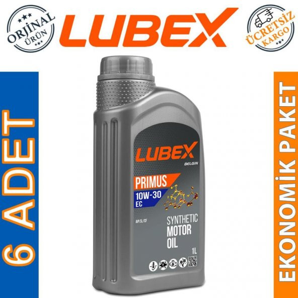 Lubex Primus EC 10W-30 1 Lt Yüksek Performanslı Motor Yağı (6 Adet)