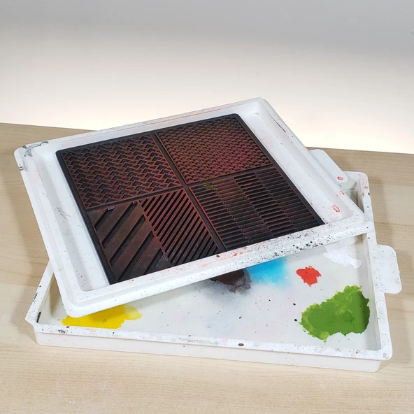 Byr Kuru Fırça Doku Paleti (Masterson Sta-Wet Handy Palette ile uyumlu) (Sadece Plastik Aparattır!!!) 3D - 3