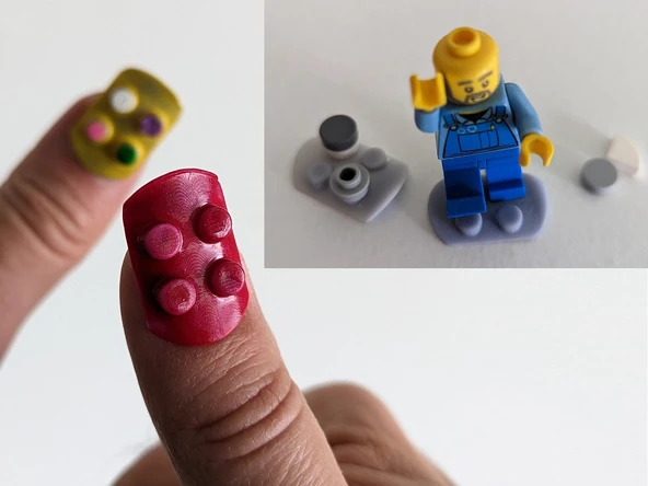 LEGO uyumlu bastırılarak takılan BAŞPARMAK çivileri (Plastik Aparattır!!!) - 2
