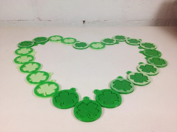 Byr Yonca Anahtar Etiketleri / Kolye (Sadece Plastik Aparattır!!!) 3D - 4