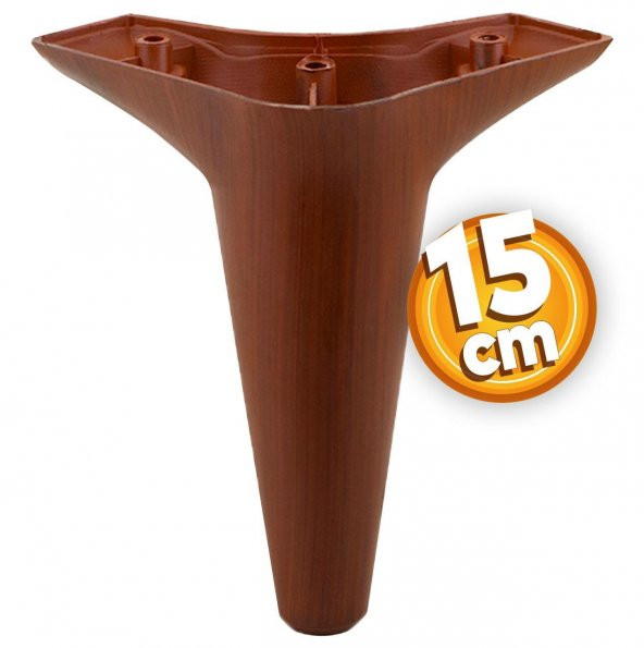 Aspen Lüks Mobilya Kanepe Sehpa TV Ünitesi Koltuk Ayağı 15 cm Kahverengi Ahşap Desenli Baza Ayak