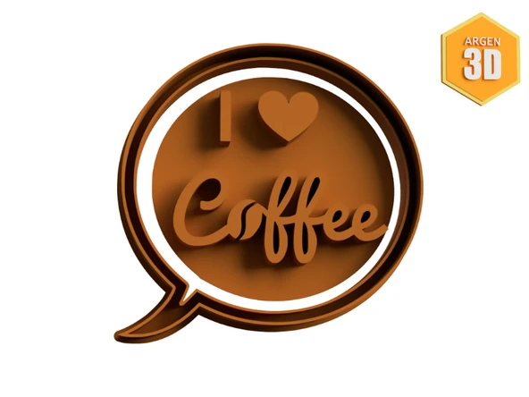 Byr kahve kurabiye kesici damgasını seviyorum (Sadece Plastik Aparattır!!!) 3D - 3