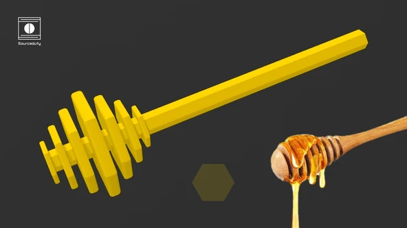 Byr Petek altıgen bal kepçe (Sadece Plastik Aparattır!!!) 3D - 3