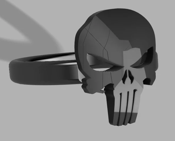 Byr Yüzük 2 Punisher Kafatası Kafatası (Plastik Aparattır!!!) 3D - Resim 4