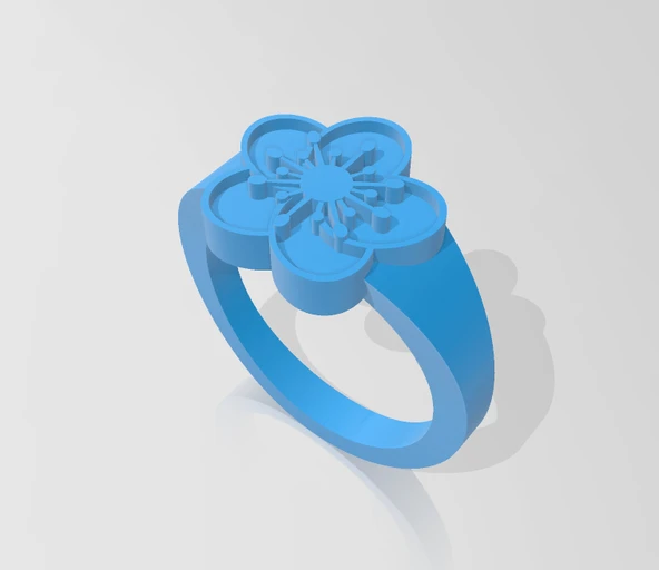 Byr Kiraz Çiçeği / Sakura Yüzük (Rafine) (Sadece Plastik Aparattır!!!) 3D - Resim 4