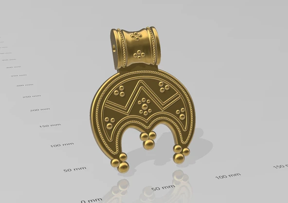 Byr Lunula Viking kolye Celtic hilal ay muska (Sadece Plastik Aparattır!!!) 3D - 2
