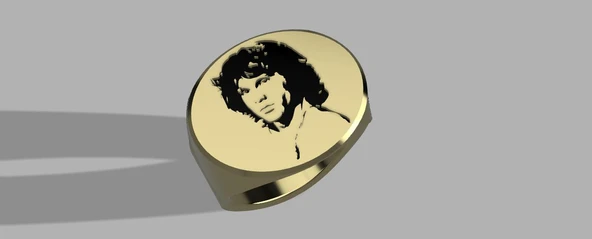 Byr Jim Morrison Mühür Yüzük 22mm (Plastik Aparattır!!!) 3D - Resim 3
