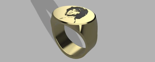 Byr Jim Morrison Mühür Yüzük 22mm (Plastik Aparattır!!!) 3D - Resim 4