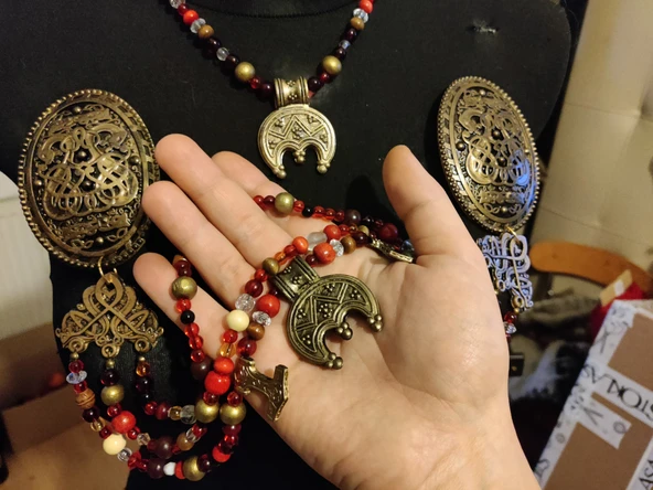 Byr Lunula Viking kolye Celtic hilal ay muska (Sadece Plastik Aparattır!!!) 3D - 4