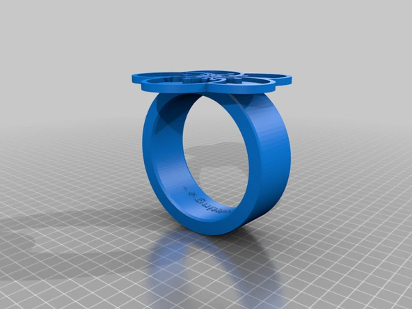 Byr Kiraz Çiçeği / Sakura Yüzük (Basit) (Sadece Plastik Aparattır!!!) 3D - Resim 2