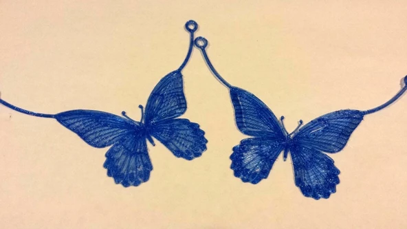 Byr Yarı Saydam Kelebek Kolye (Plastik Aparattır!!!) 3D - Resim 5