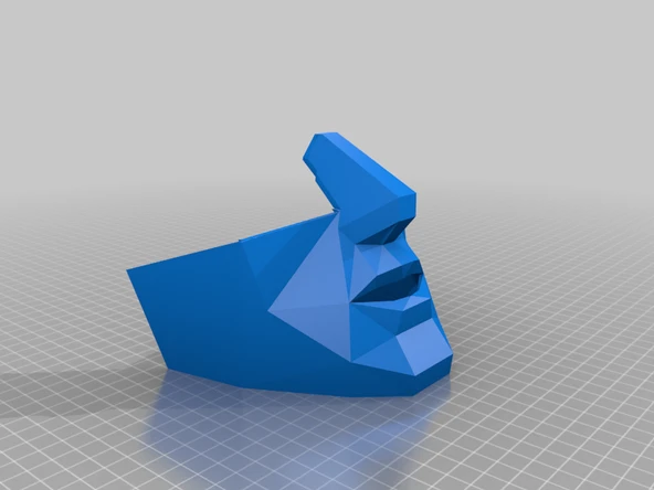 Byr Düşük Poli Yarım Yüz Maskesi (Sadece Plastik Aparattır!!!) 3D - 4