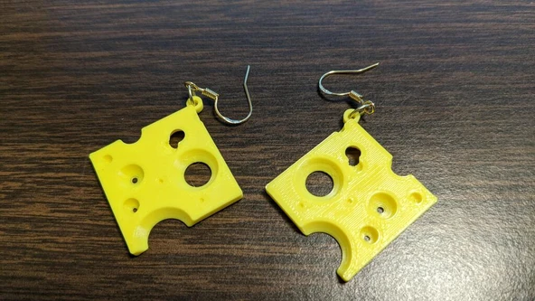 Byr İsviçre Peyniri Küpeleri (Plastik Aparattır!!!) 3D - 3