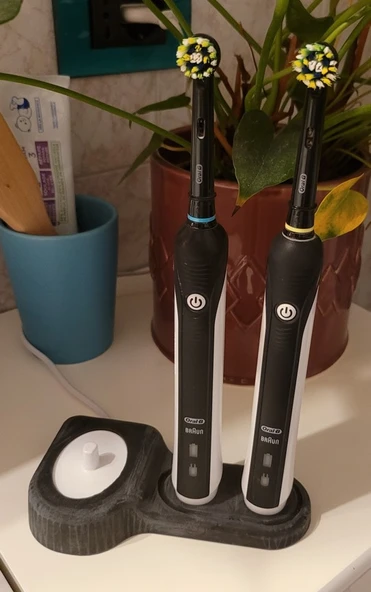Oral-B Elektrikli Diş Fırçası Standı, Entegre Şarj Cihazı ile 2 konumlu (Plastik Aparattır!!!) - 4