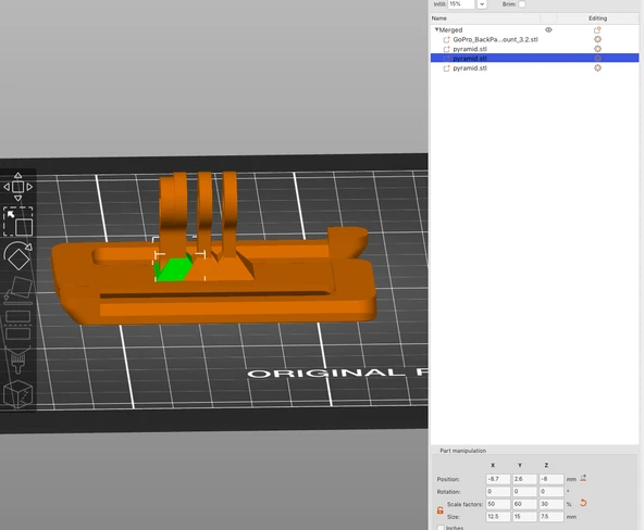 Byr GoPro Omuz Askısı Montajı için Güçlendirilmiş (Sadece Plastik Aparattır!!!) 3D - 4