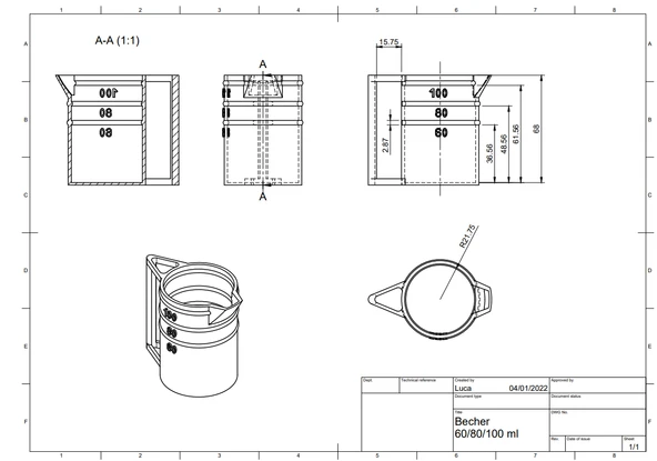 Byr Becher 60/80/100 ml çamaşır makinesi tozu için (Sadece Plastik Aparattır!!!) 3D - 4