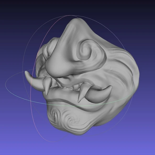 Byr Oni Yarım Maske (Sadece Plastik Aparattır!!!) 3D ürün görseli