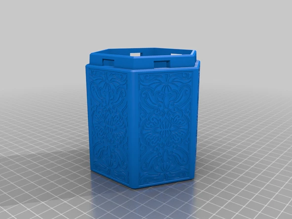 Byr Döner Kilitli Hile Kutusu (Altıgen) - Dekoratif Kabartmalı (Sadece Plastik Aparattır!!!) 3D - 3