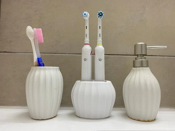 Byr Ural B diş fırçaları için çift stand (Sadece Plastik Aparattır!!!) 3D - Resim 3