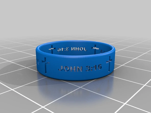 Byr Yuhanna 3:16 Çapraz Yüzük (Plastik Aparattır!!!) 3D - Resim 2