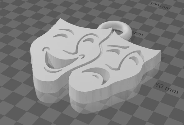 Byr Komedi Trajedi Maskeleri (Sadece Plastik Aparattır!!!) 3D - Resim 2