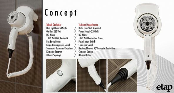 Etap Ee186 Concept Compact Otel Tipi Saç Kurutma Makinesi - 2