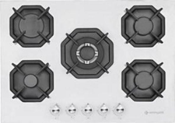 Eminçelik  EC-AH 2250 BW WG70 (22 386)Woklu Beyaz Ankastre 70 cm Cam Ocak - 3