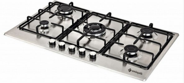 Eminçelik  AH 2250 BW X70 (22 380) DG  Ankastre Beş Gözü Gazlı 70cm Woklu İnox Ocak - 3