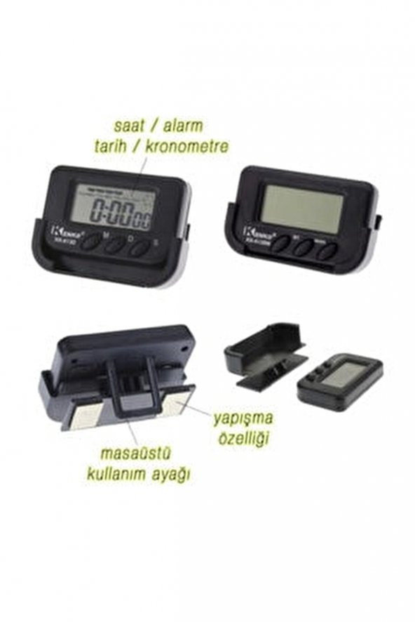 Kenko Kk613-d Kronometreli Saat + Tianqiu Ag10 Pil 10 Adet + Çanta Set - 2
