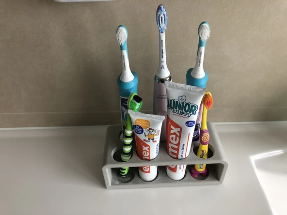 Byr Diş fırçaları ve diş macunu tutucu (aile büyüklüğü) (Sadece Plastik Aparattır!!!) 3D - Resim 2