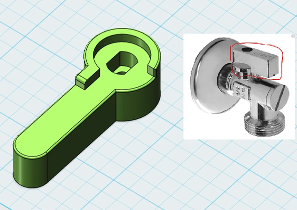 Byr Çamaşır makinesi su musluğu değiştirme kolu (Sadece Plastik Aparattır!!!) 3D