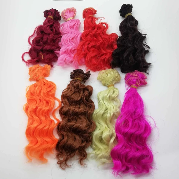 Amigurumi Dalgalı Saç 20 Cm ( 1 Adet ) - 3