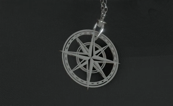 Byr Compas kolye / anahtarlık (Plastik Aparattır!!!) 3D ürün görseli 1