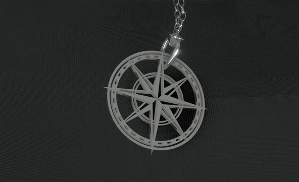 Byr Compas kolye / anahtarlık (Plastik Aparattır!!!) 3D - Resim 3