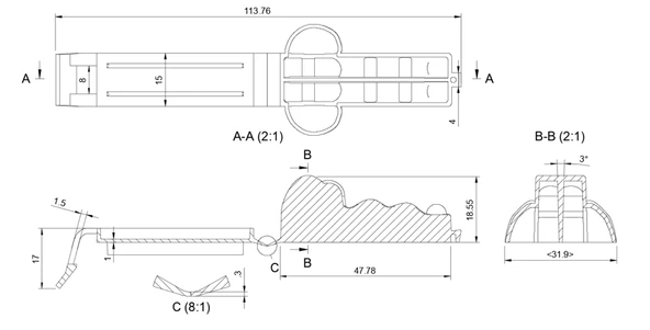 Byr Mini timsah gıda klibi, çanta klibi (Sadece Plastik Aparattır!!!) 3D - 4